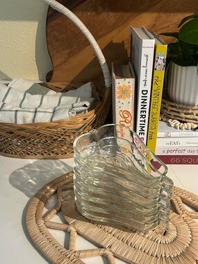 Mid Century Modern Set of 6 Clear Pressed Glass Pear Side Dishes 🍐